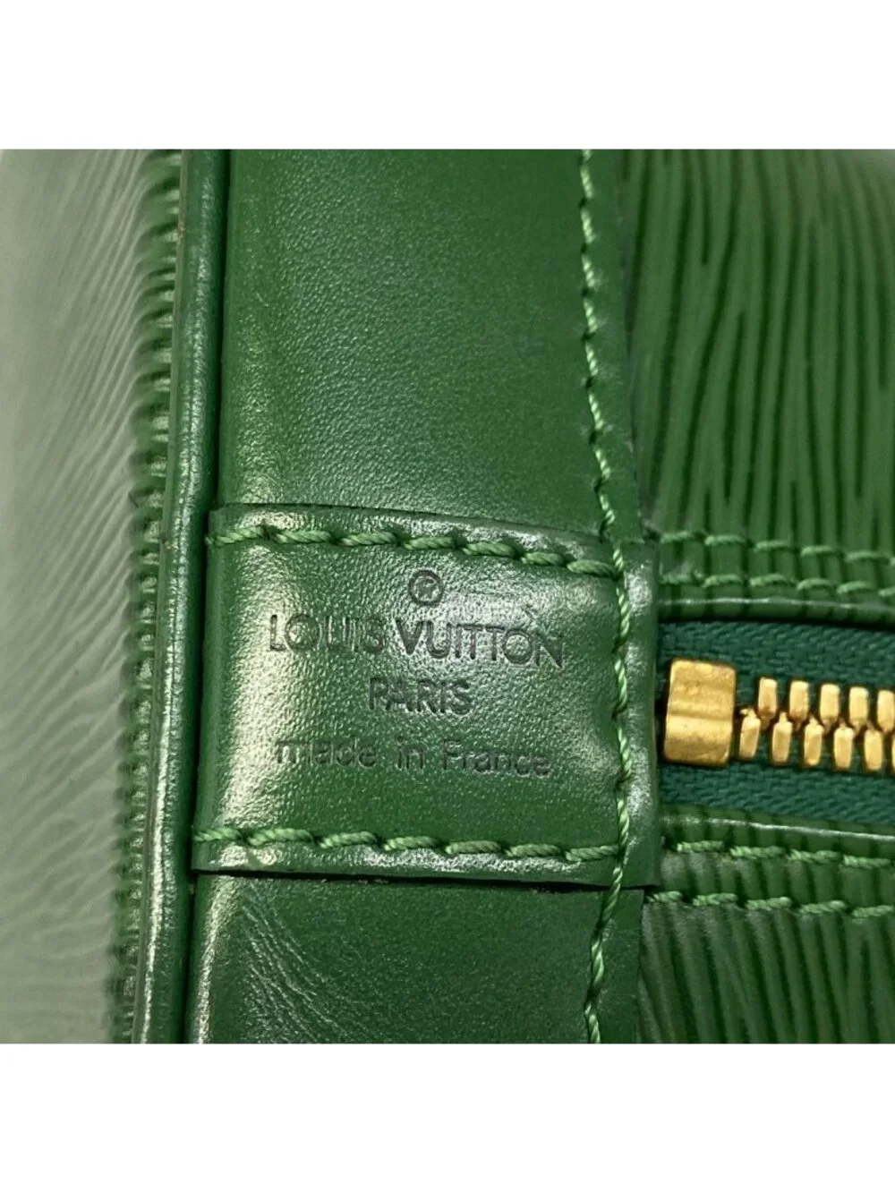 Louis Vuitton Handbag Epi Alma Borneo Green Leather